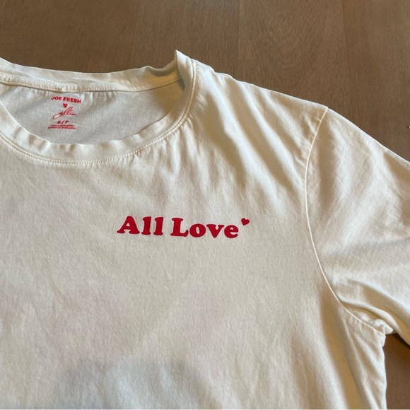 Jillian Harris X Joe Fresh All Love White Tee with Red Print - Picture 4 of 9